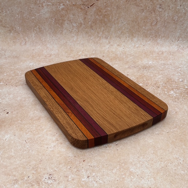 Oak Board with Osage Orange, Padauk and Purpleheart