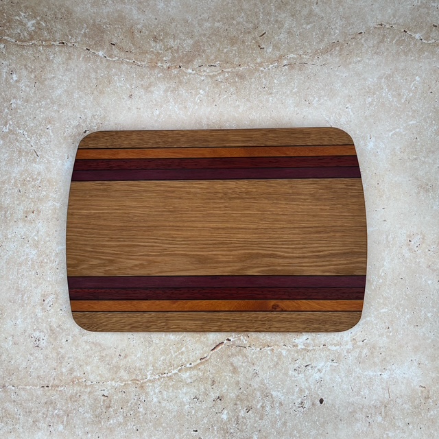 Oak Board with Osage Orange, Padauk and Purpleheart - Image 2